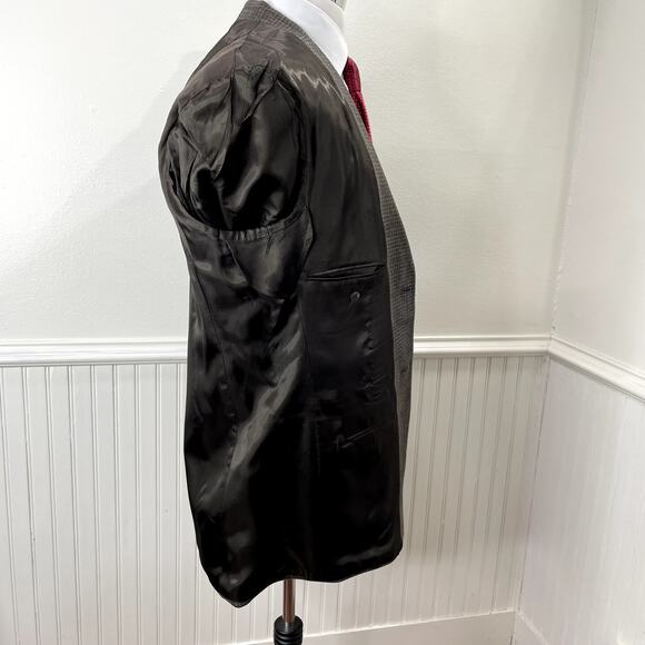 Oscar de la Renta Size 42R Blazer Wool Cashmere Houndstooth Designer Sport Coat - Picture 15 of 16